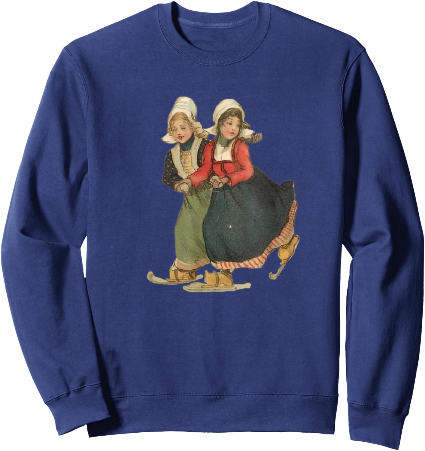 Vintage little Dutch girls in Traditional National Dress Sweatshirt - Sweatshirt | Navy