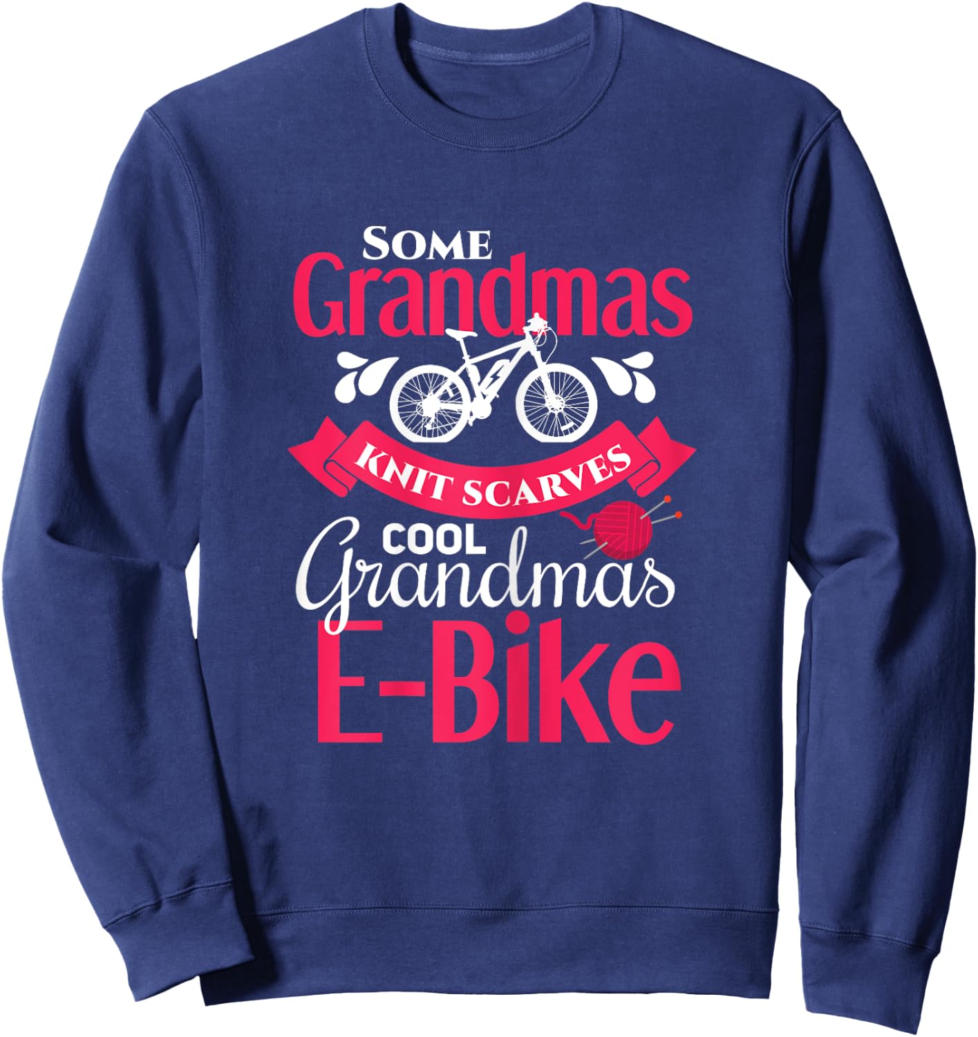 E-Biker Shirt for Grandma E-Bike Grandmother E-Biking Sweatshirt - Sweatshirt | Navy