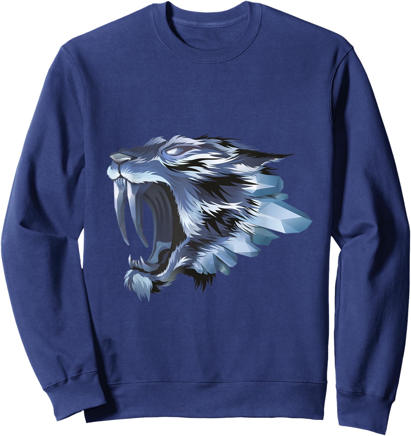 Prehistoric Smilodon Saber-Toothed Tiger Sweatshirt - Sweatshirt | Navy