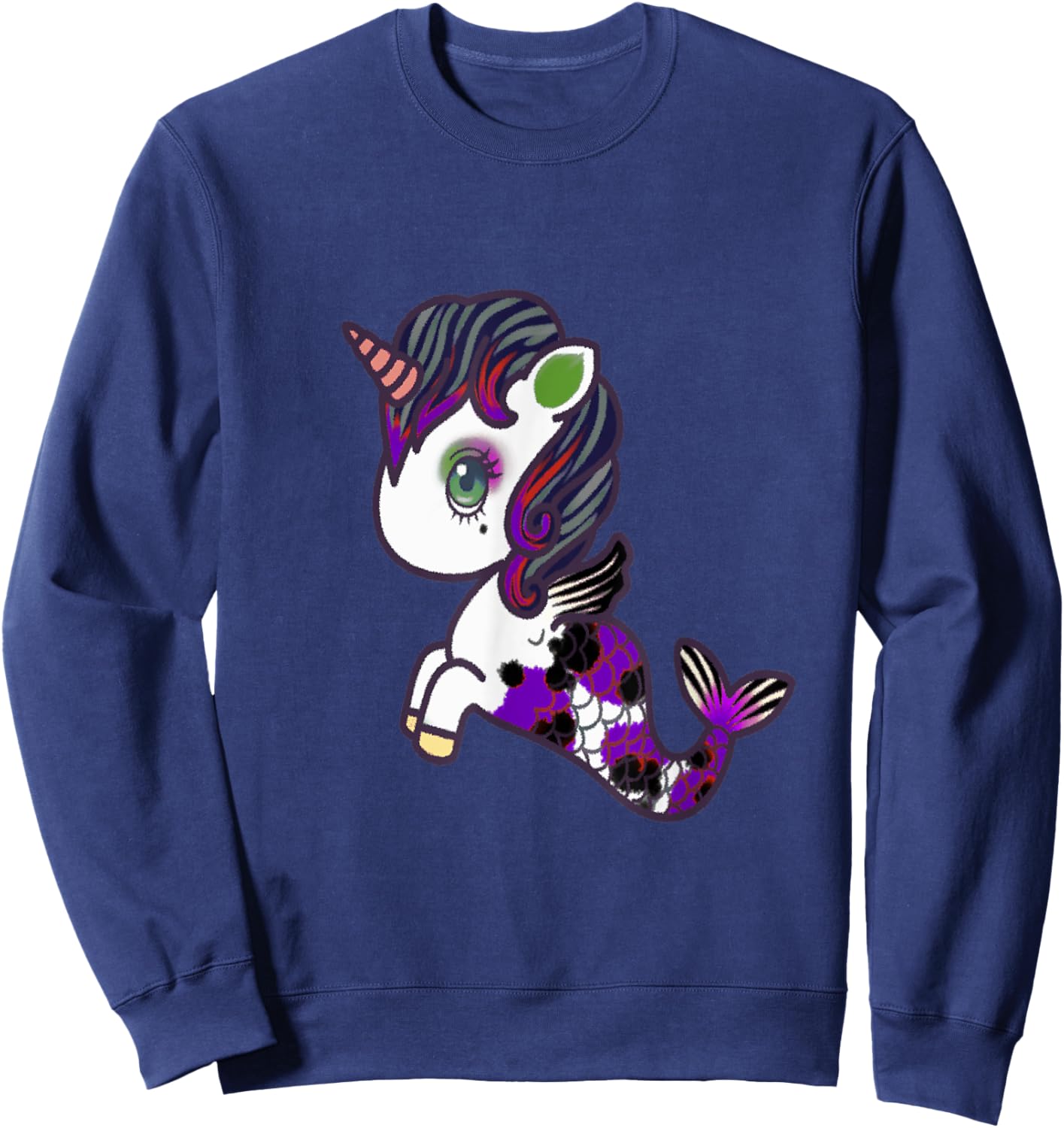 Mermaid Unicorn Mermicorno Sweatshirt - Sweatshirt | Navy