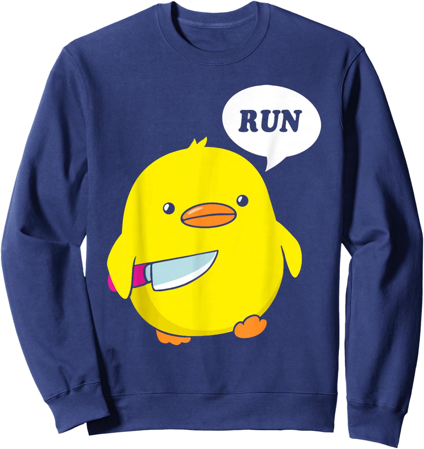 Slasher Duck Funny Duck With Knife Sweatshirt - Sweatshirt | Navy