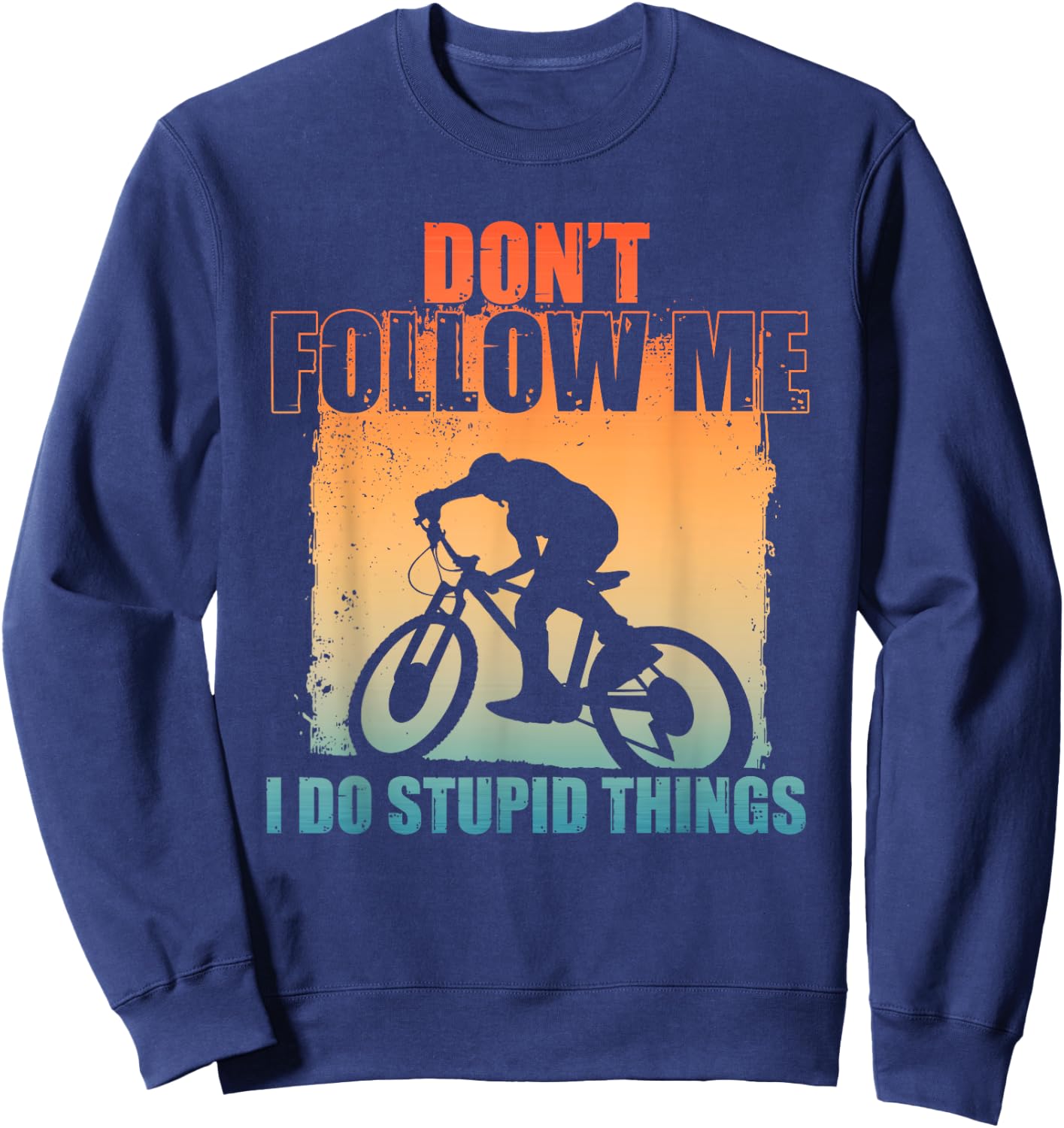 Funny Mountain Biking Art Women Cycling Downhill MTB Sweatshirt - Sweatshirt | Navy