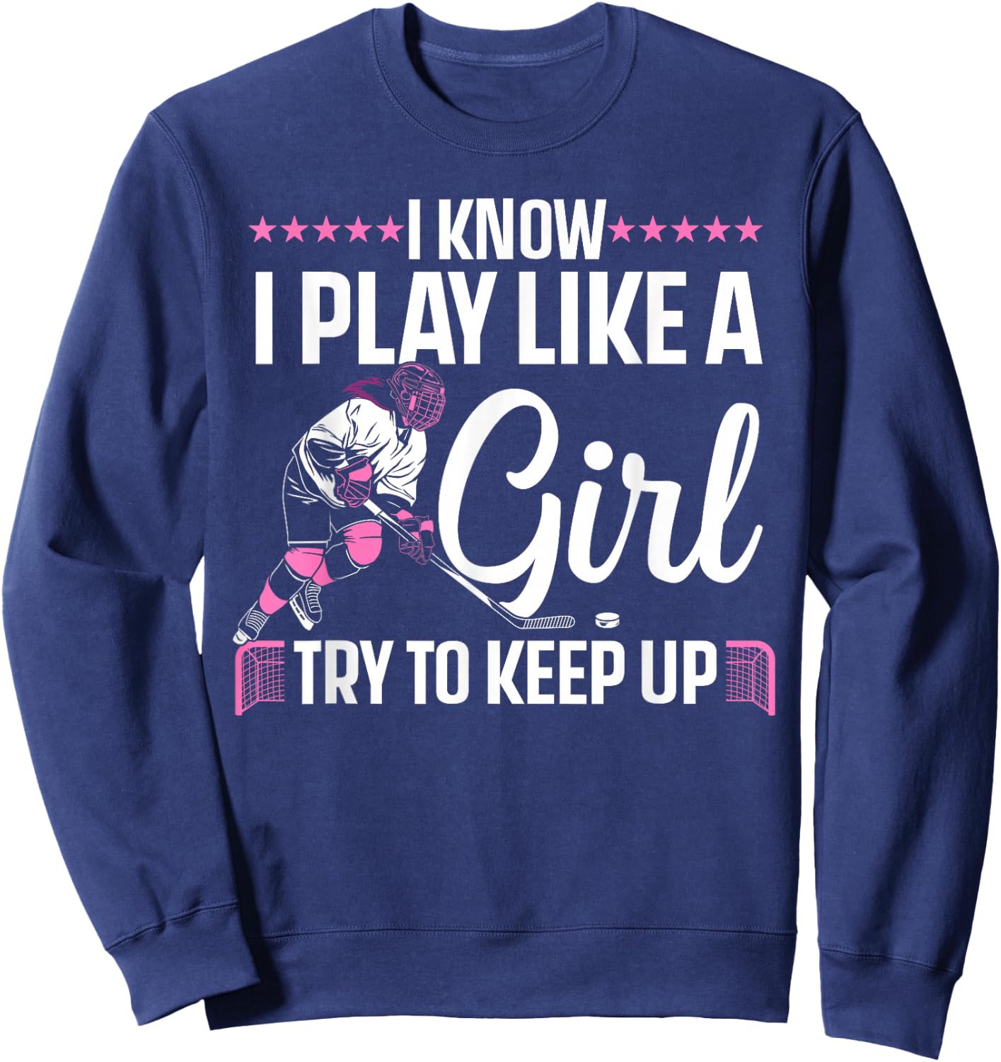 Cool Ice Hockey Girls Hockey Lover Team Skating Sweatshirt - Sweatshirt | Navy
