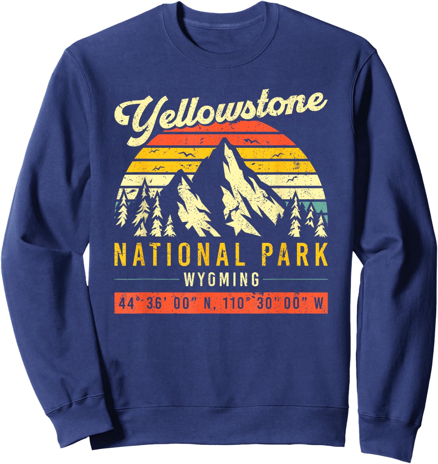Yellowstone Vintage Retro National Park Sweatshirt - Sweatshirt | Navy