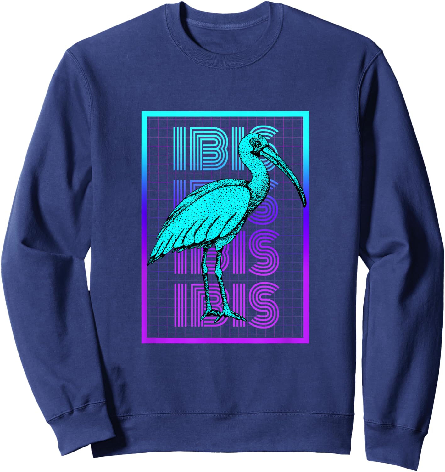 Ibis Bird Vintage Retro Ibis Sweatshirt - Sweatshirt | Navy