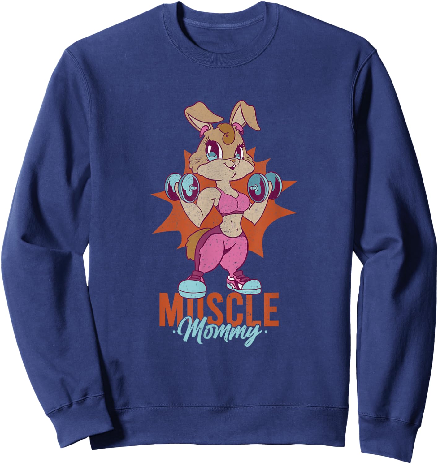 Funny Certified Muscle Mommy Shirt Gym Girls Powerlifting Sweatshirt - Sweatshirt | Navy