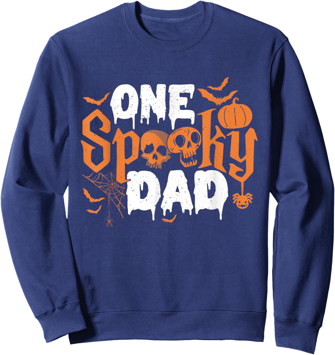 One Spooky Dad Boo Halloween Cute Family Matching Group Sweatshirt - Sweatshirt | Navy