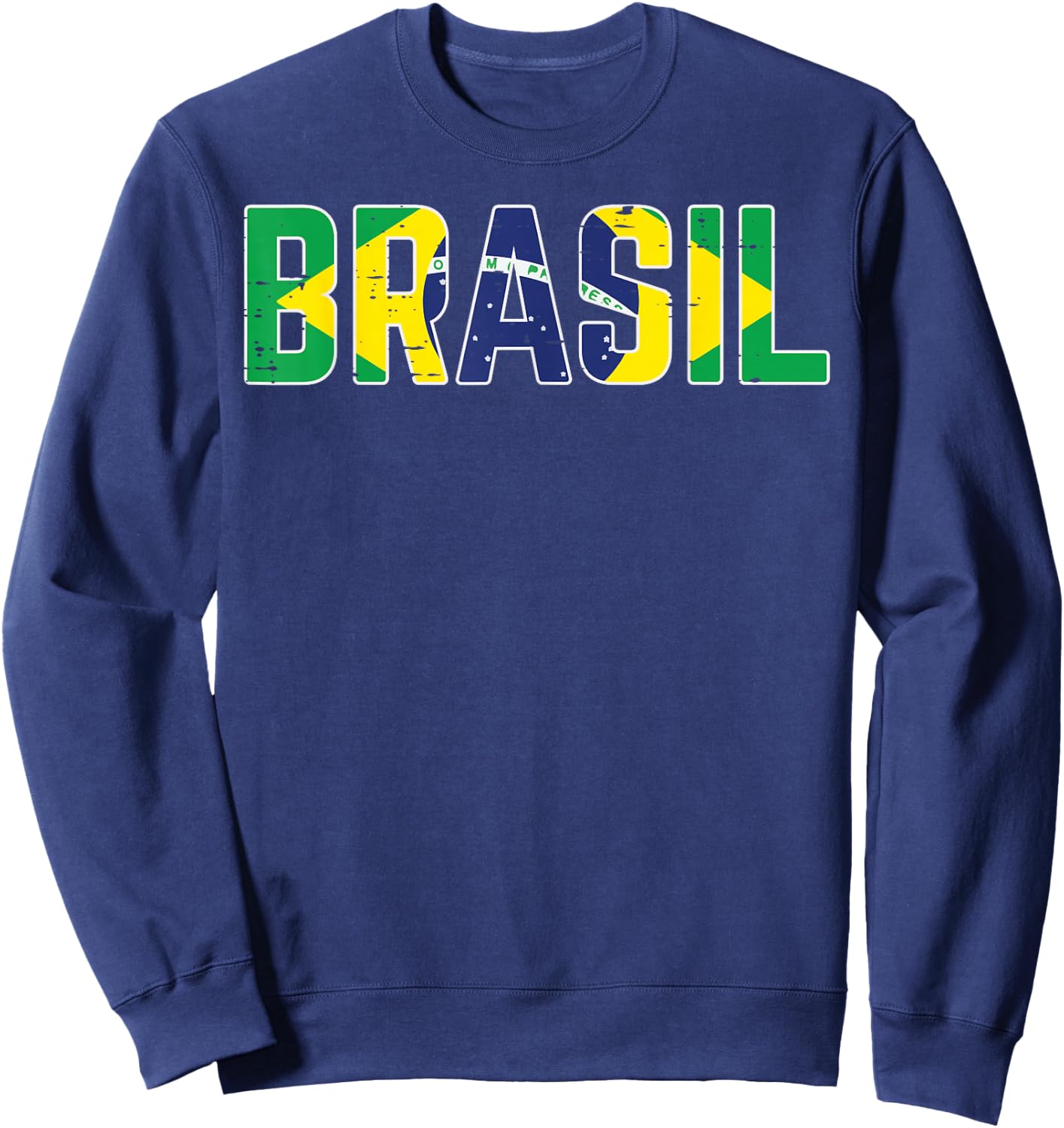 Brasil Flag Brazilian Soccer Fan Men Women Boys Girls Kids Sweatshirt - Sweatshirt | Navy