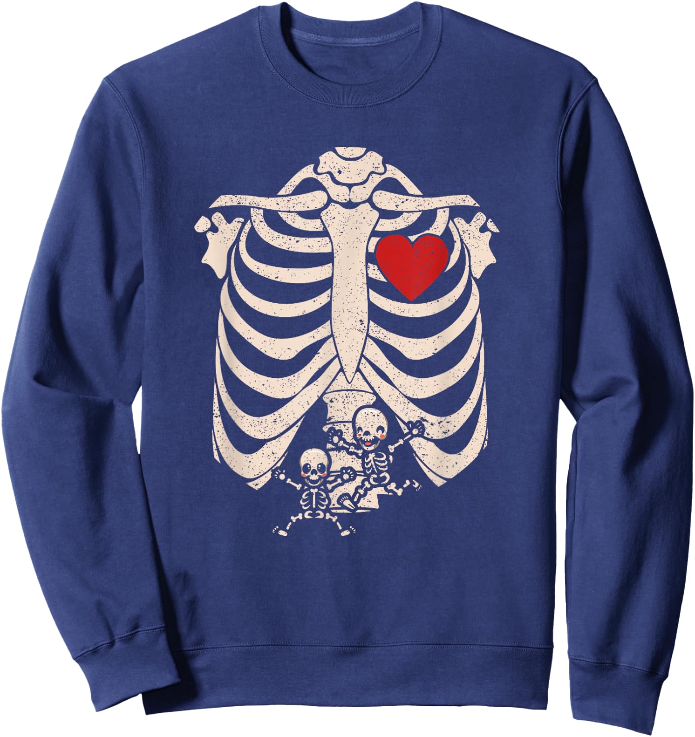 Skeleton Pregnancy Announcement Twins XRay New Mom Halloween Sweatshirt - Sweatshirt | Navy
