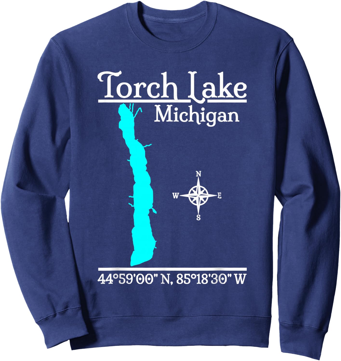 Torch Lake, Michigan Sweatshirt - Sweatshirt | Navy