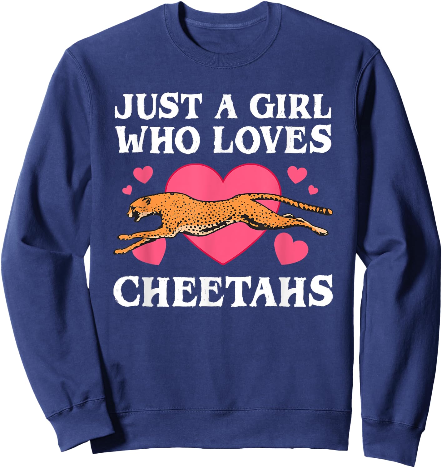 Funny Cheetah Design Girls Kids Youth Zookeepers Sweatshirt - Sweatshirt | Navy