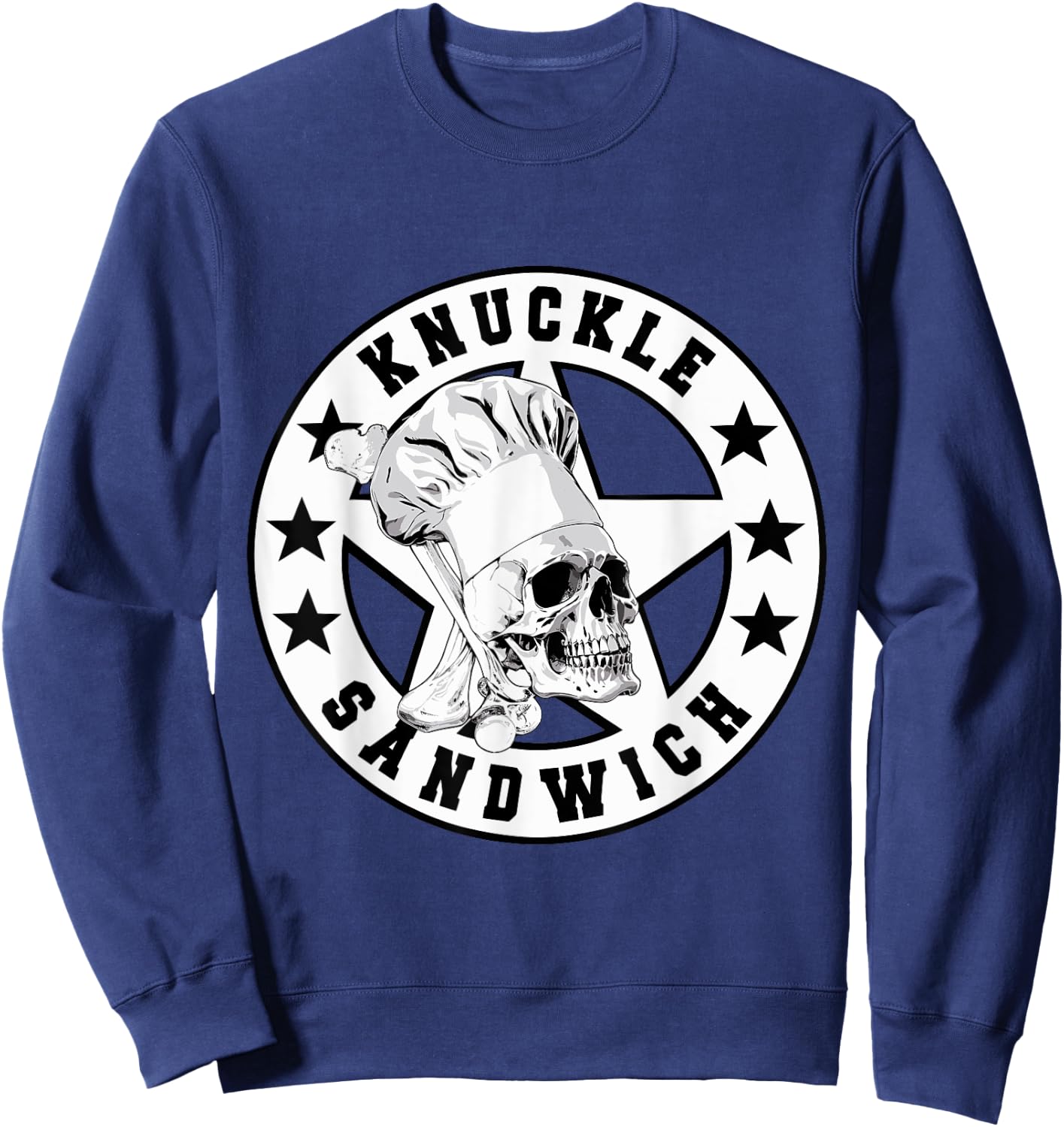 Knuckle Sandwich Skull Chef Vector Sweatshirt - Sweatshirt | Navy