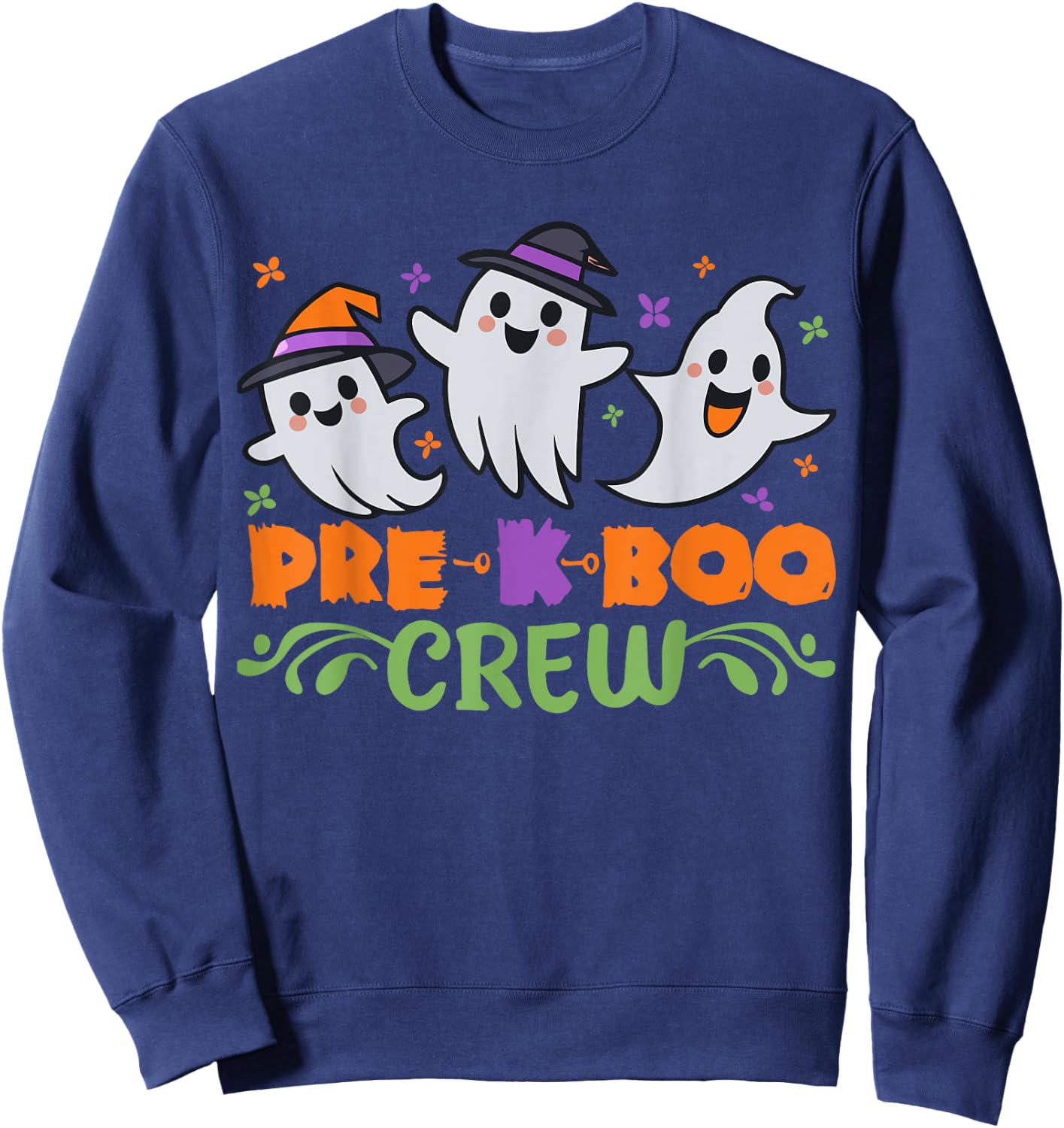 Pre K Boo Crew Pre Kindergarten Treat or Trick Halloween Sweatshirt - Sweatshirt | Navy