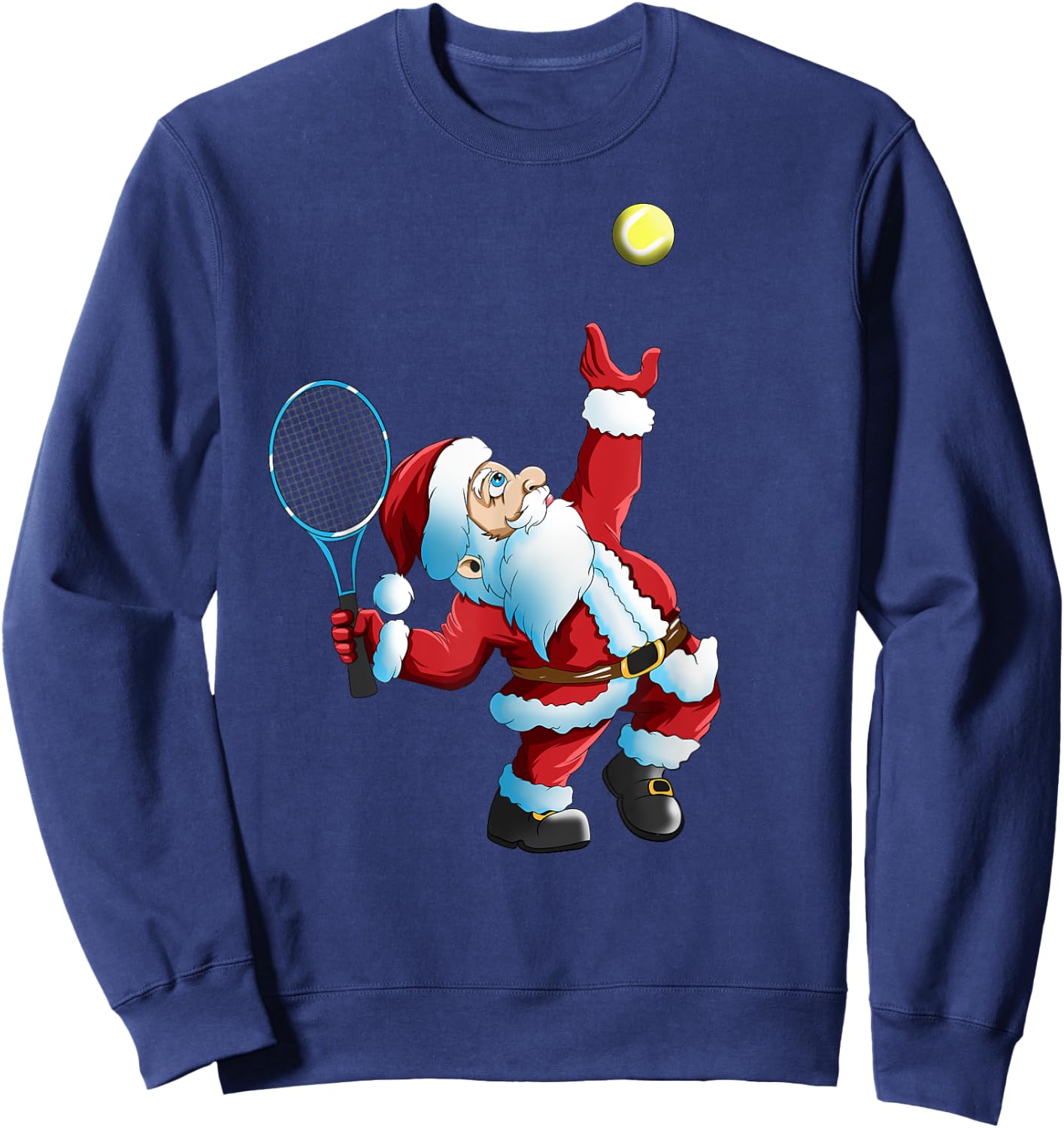 Christmas Santa Claus Tennis Game Tennis Racket Sweatshirt - Sweatshirt | Navy