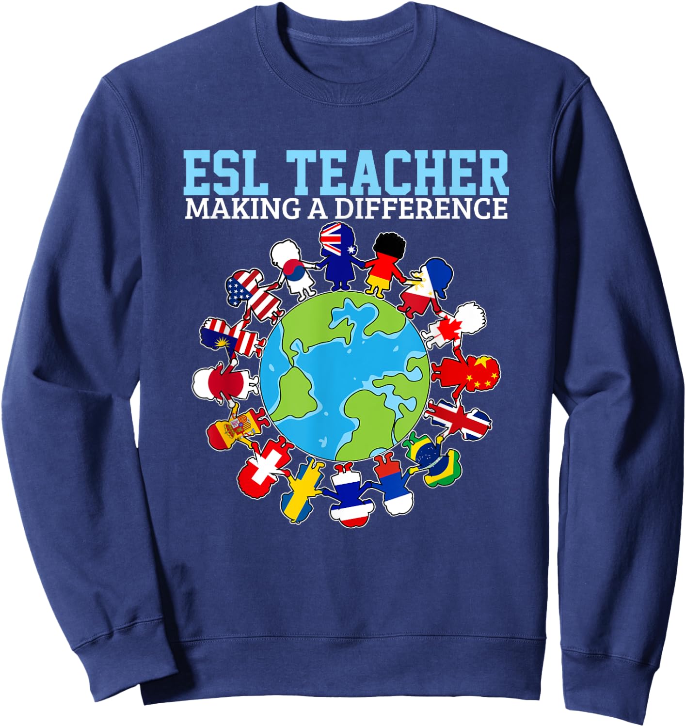 ESL Teachers Making A Difference For Virtual Teacher Tutor Women Sweatshirt - Sweatshirt | Navy