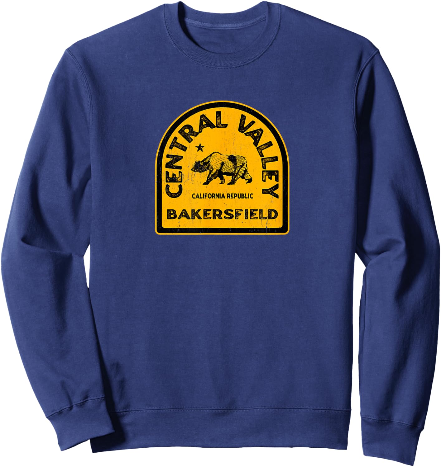 Bakersfield CA Vintage Style Central Valley California Sweatshirt - Sweatshirt | Navy