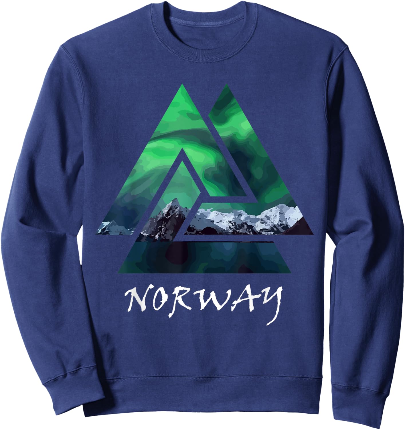 Norway Northern Lights Geometric Sweatshirt - Sweatshirt | Navy