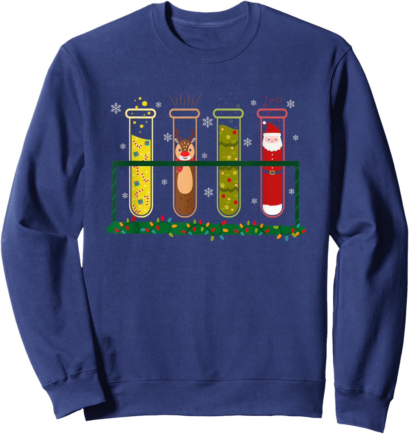 SHIRTSIDE Christmas Lab Technician Christmas Speech Therapy , -Adults, Black, Small, Short Sleeve Sweatshirt - Sweatshirt | Navy