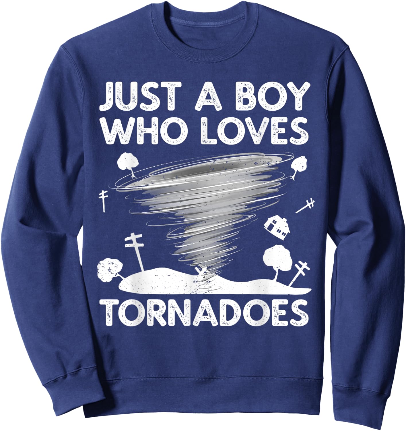 Funny Tornado Art Boys Weather Storm Tornado Chaser Sweatshirt - Sweatshirt | Navy