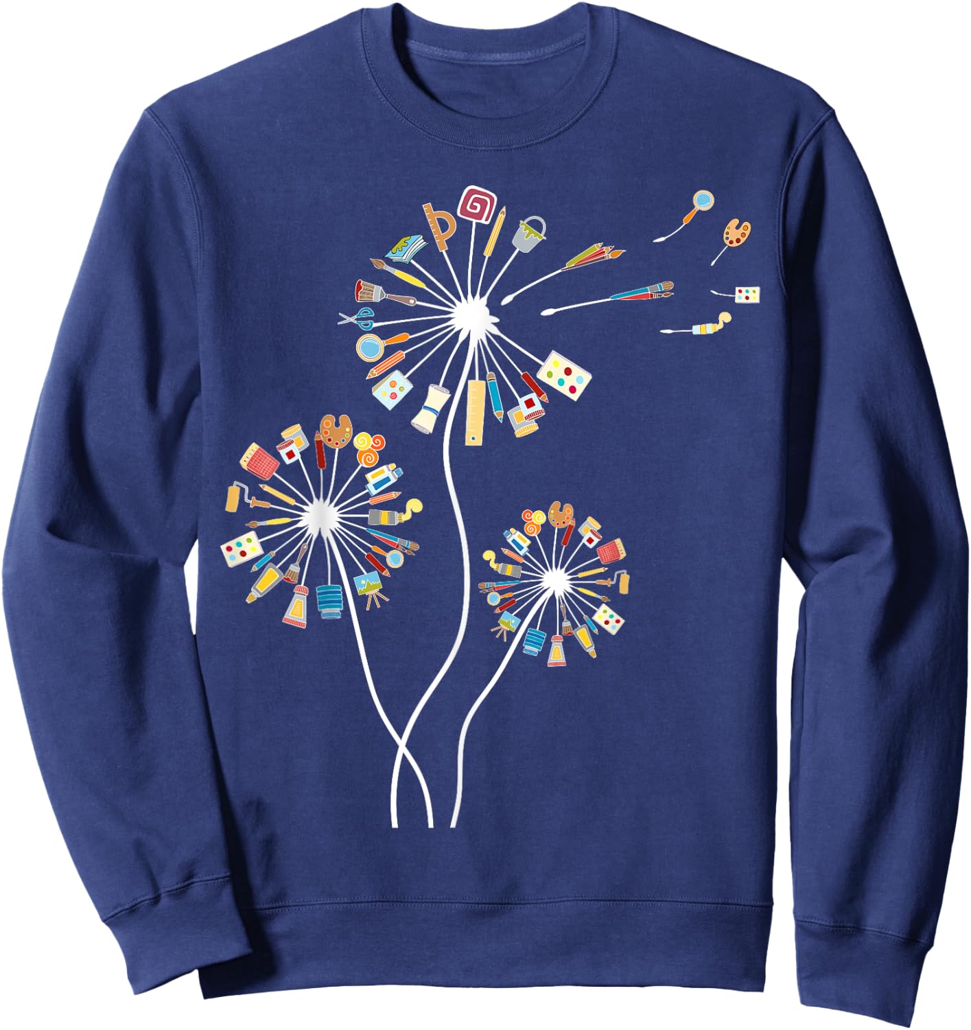 Dandelion Art Shirt for Artist or Art Teacher | Creative Art Sweatshirt - Sweatshirt | Navy