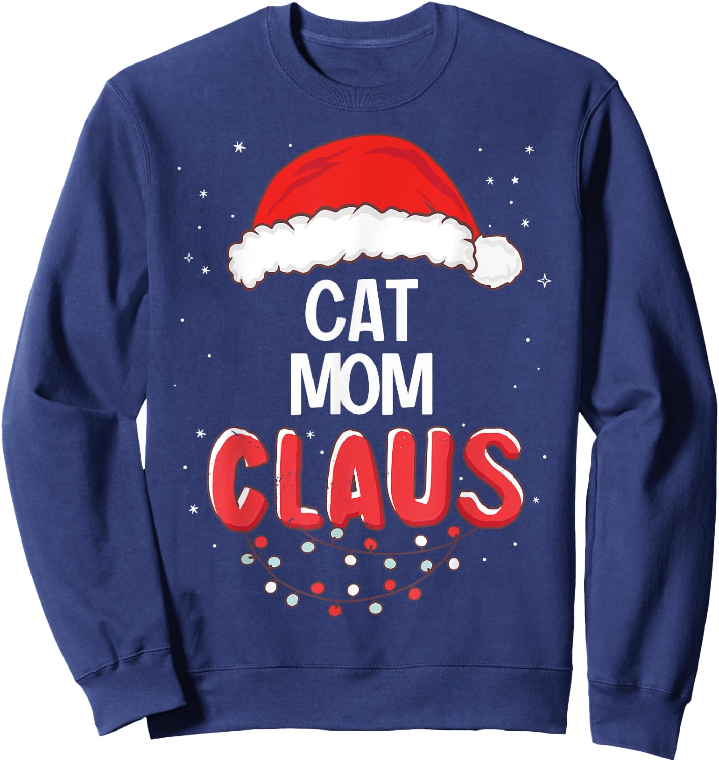 Cat Mom Santa Claus Christmas Matching Costume Sweatshirt - Sweatshirt | Navy