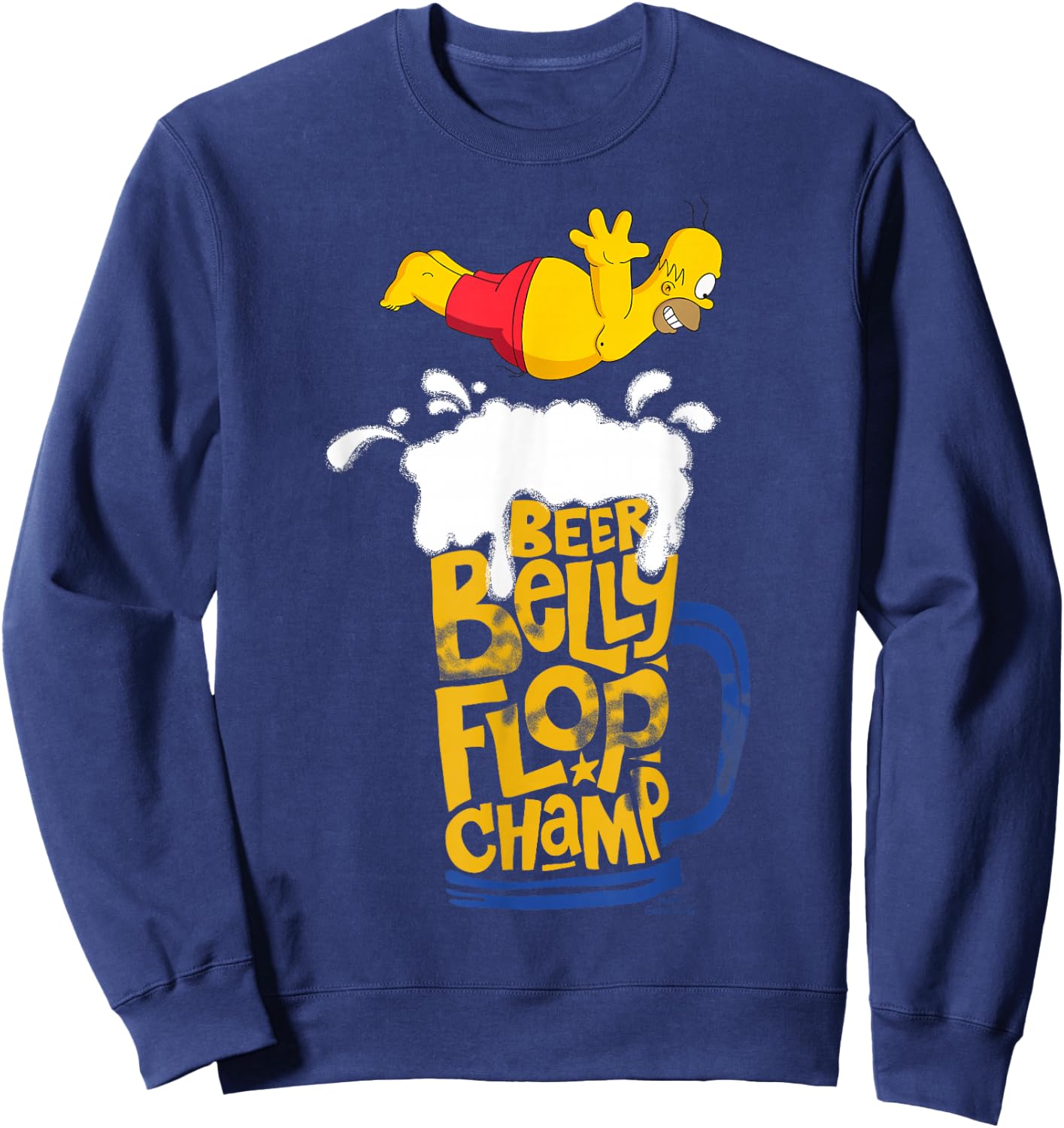 The Simpsons Homer Beer Belly Flop Champ Sweatshirt - Sweatshirt | Navy