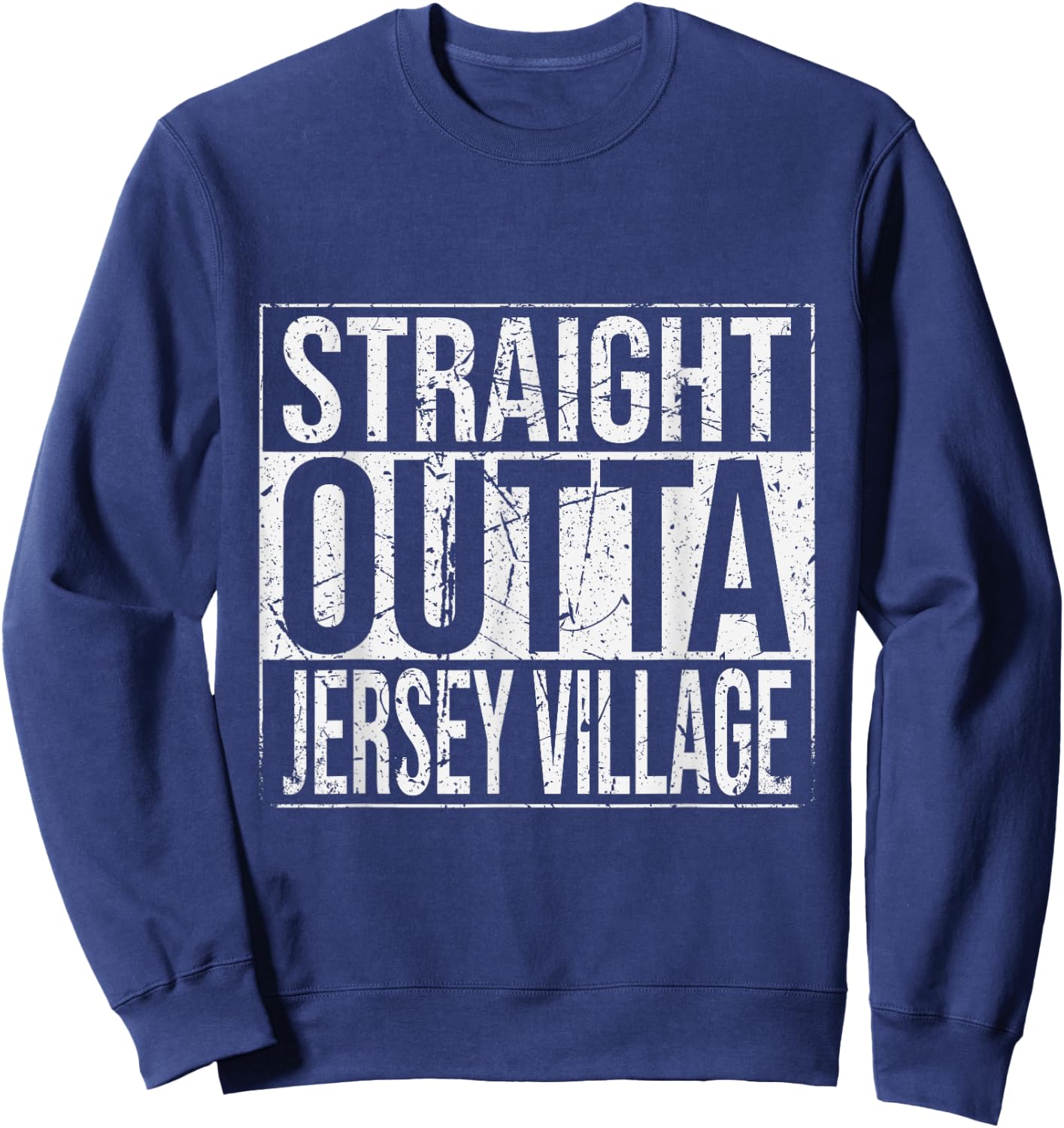 Straight Outta Jersey Village Vintage Sweatshirt - Sweatshirt | Navy