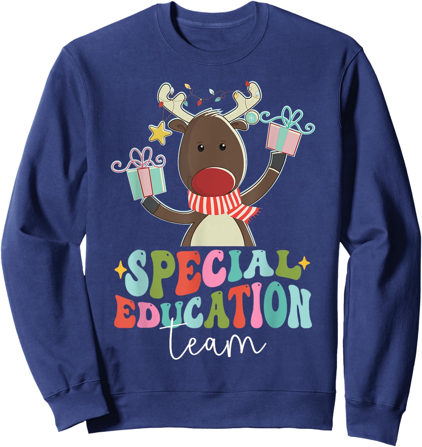 SPED Squad Special Education Teacher Autism Christmas Women Sweatshirt - Sweatshirt | Navy