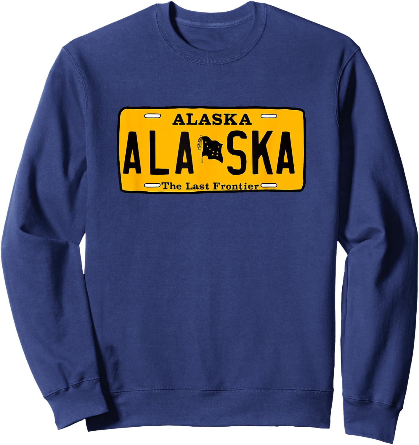 Alaska License Plate Design - Throwback Classic Sweatshirt - Sweatshirt | Navy