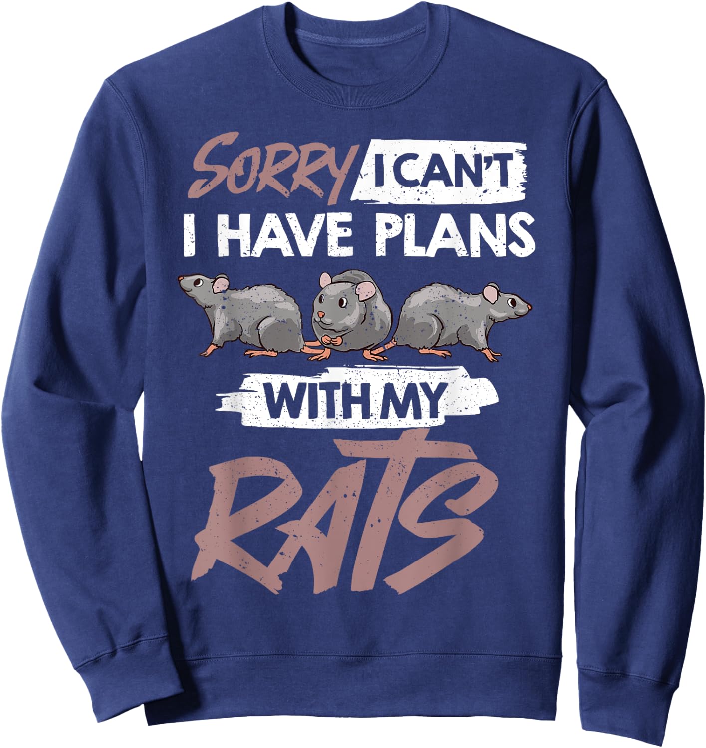 Rat Mouse Mice Rodent Funny Cute Pet Sweatshirt - Sweatshirt | Navy