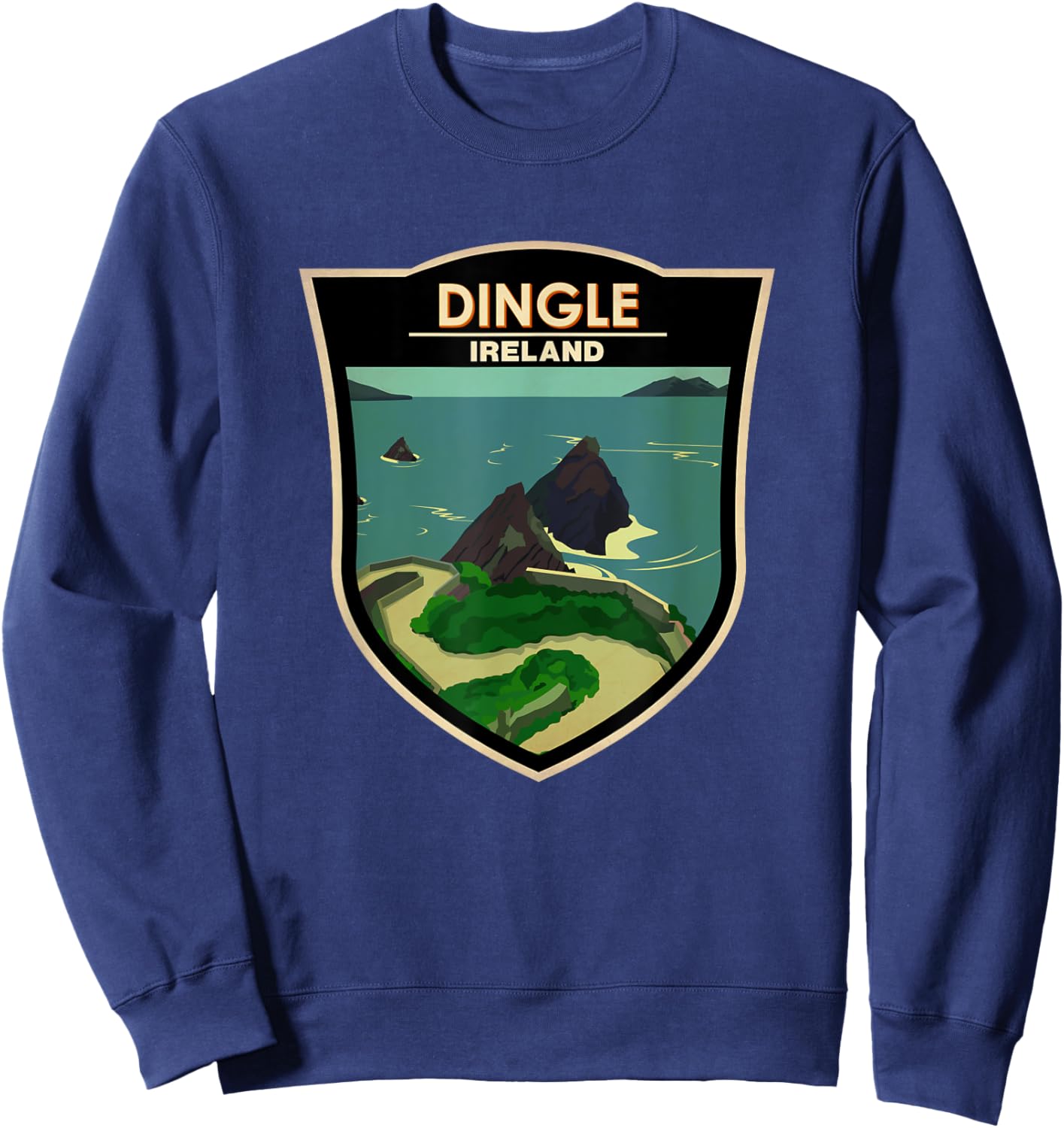 Dingle Peninsula Ireland Travel Badge Vintage Sweatshirt - Sweatshirt | Navy