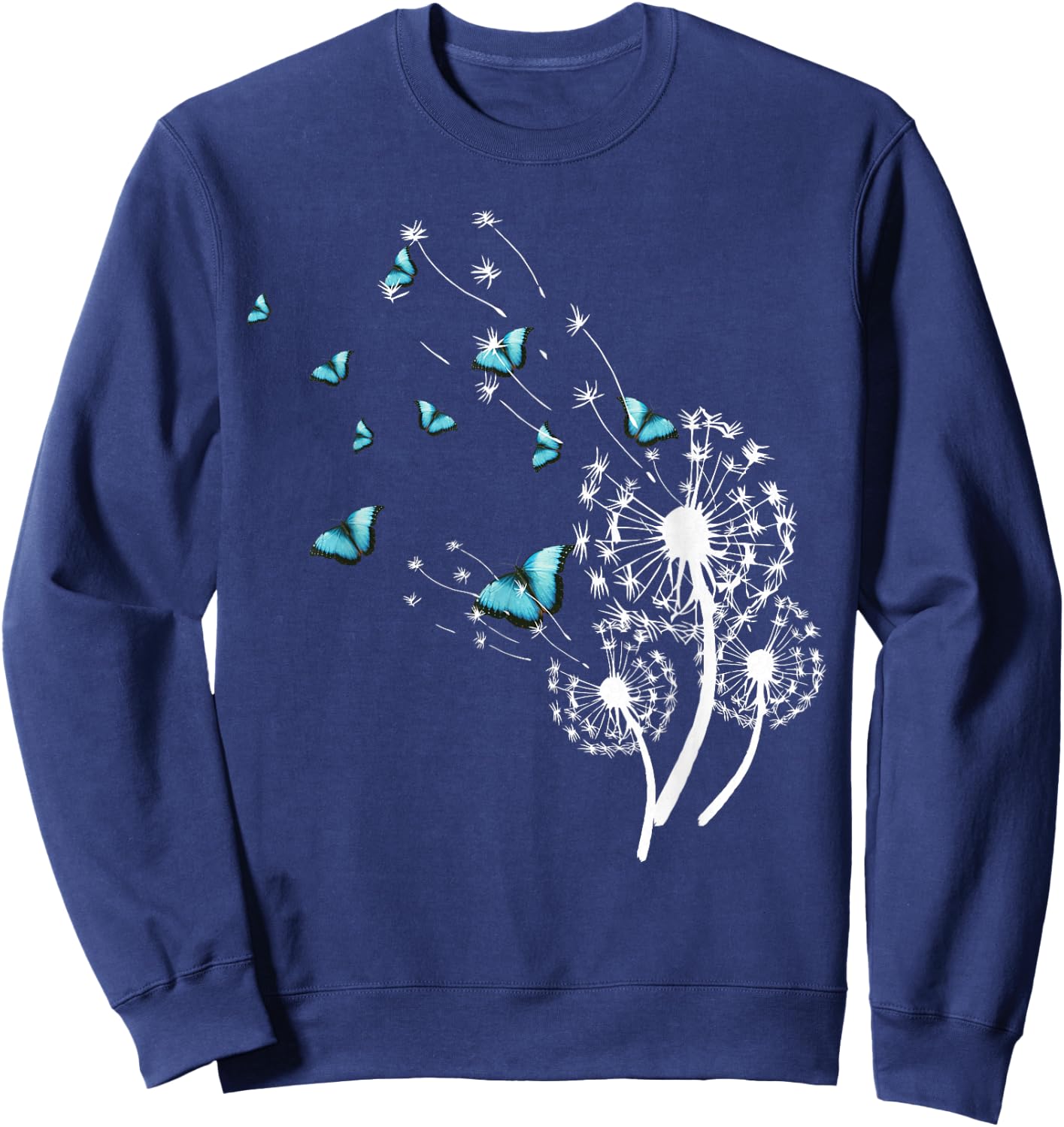 Dandelion and butterfly design dandelion Sweatshirt - Sweatshirt | Navy