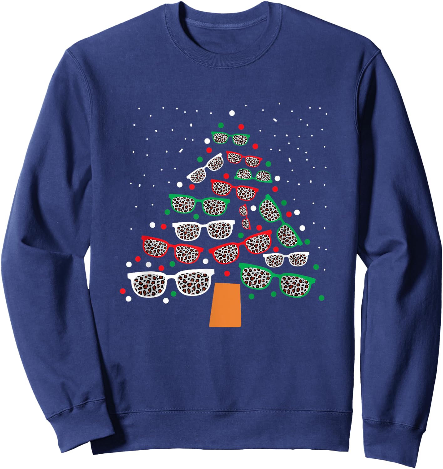Eyeglasses Tree Eye Doctor Optician Christmas Optometrist Sweatshirt - Sweatshirt | Navy