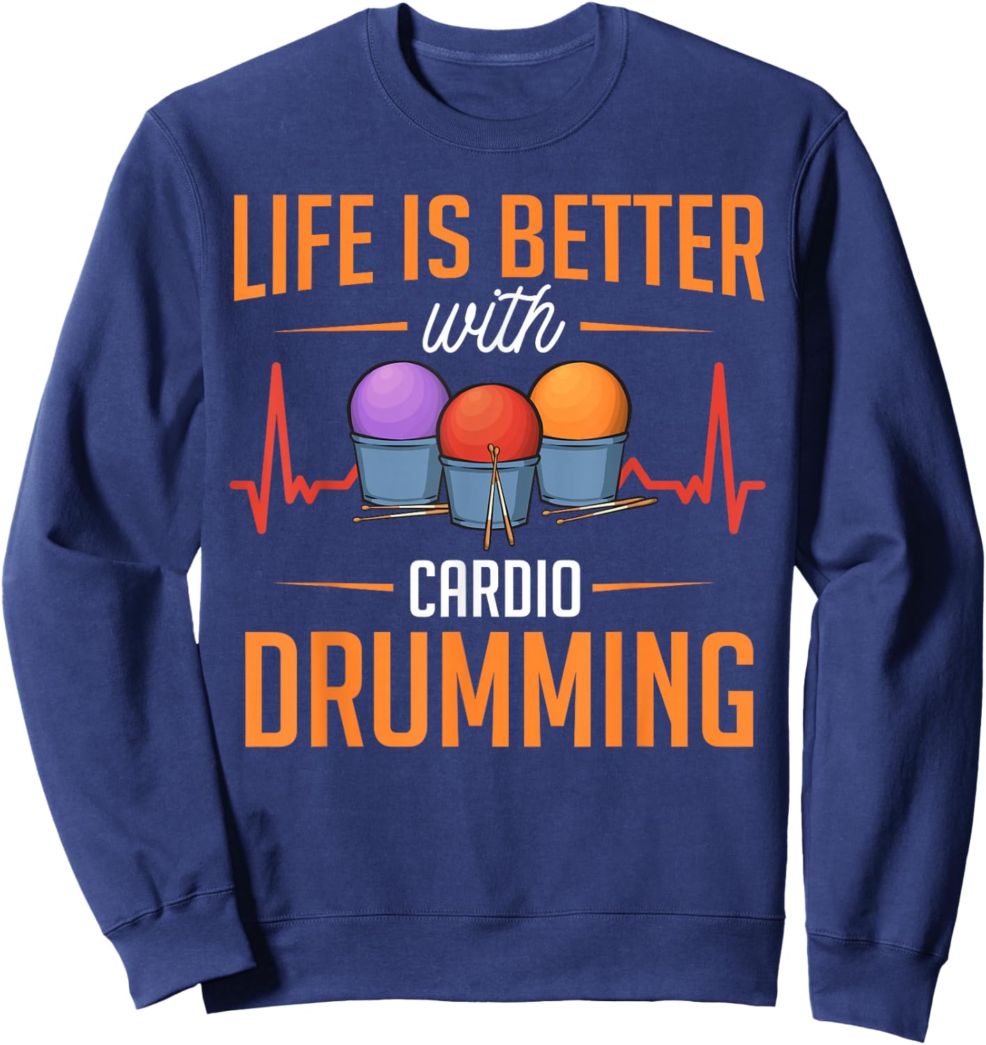 Cardio Drumming Gym Fitness Class Workout Sweatshirt - Sweatshirt | Navy