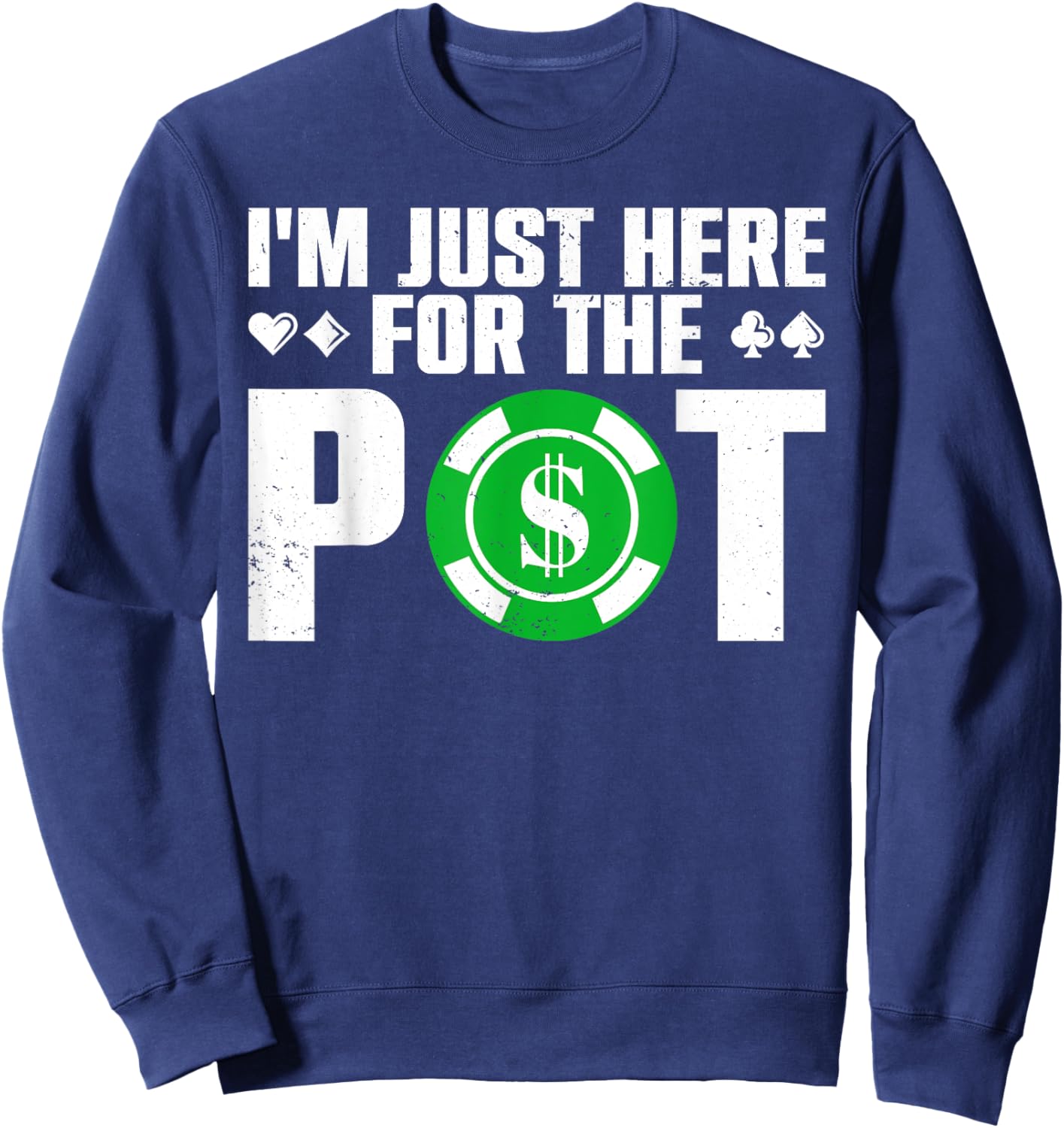 Cool Poker Lover Women Card Casino Player Gambler Small Sweatshirt - Sweatshirt | Navy