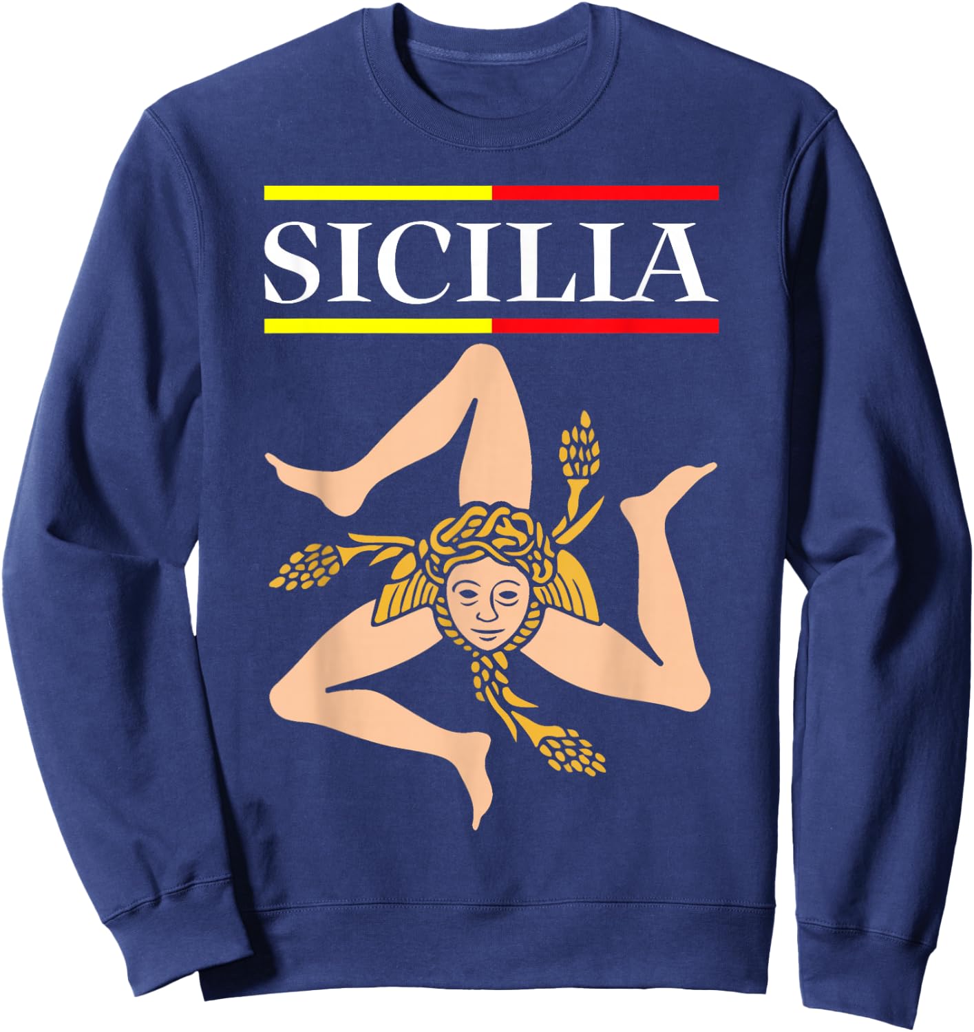 Sicilia Flag Sicily Palermo Italy Sweatshirt - Sweatshirt | Navy