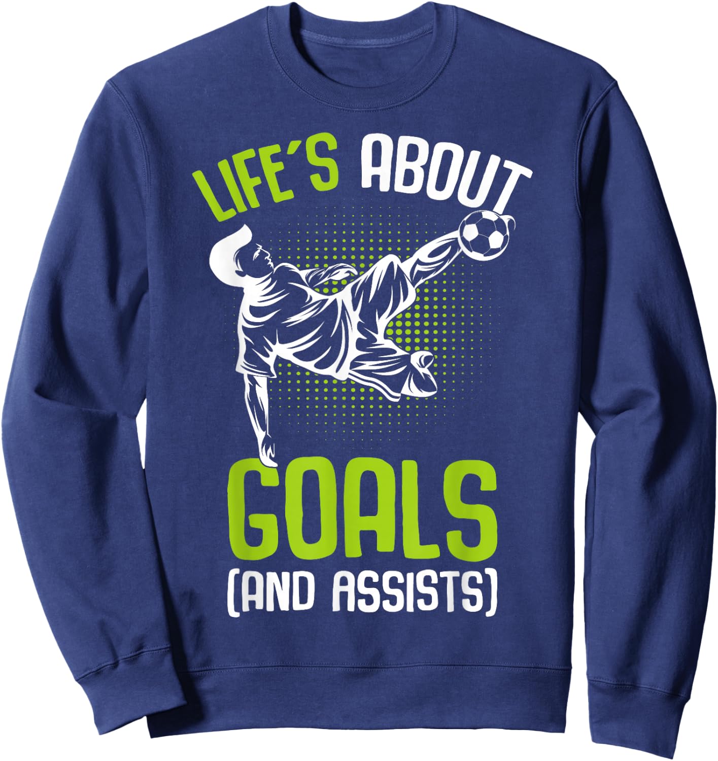 Life´s About Goals Soccer Player Boys Kids Youth Sweatshirt - Sweatshirt | Navy