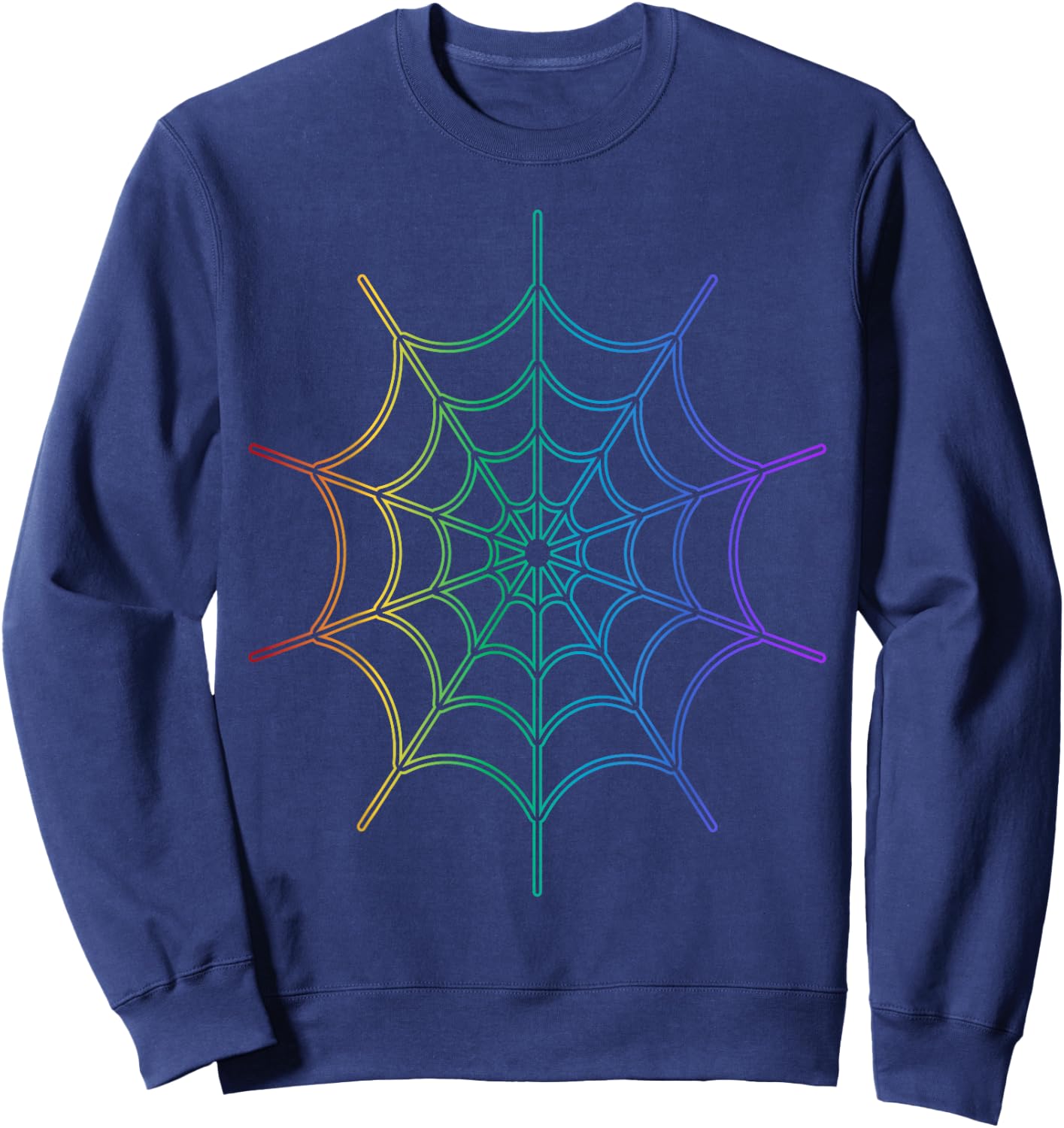 Kids Cool Halloween Spider Web Costume Rainbow Spider Sweatshirt - Sweatshirt | Navy