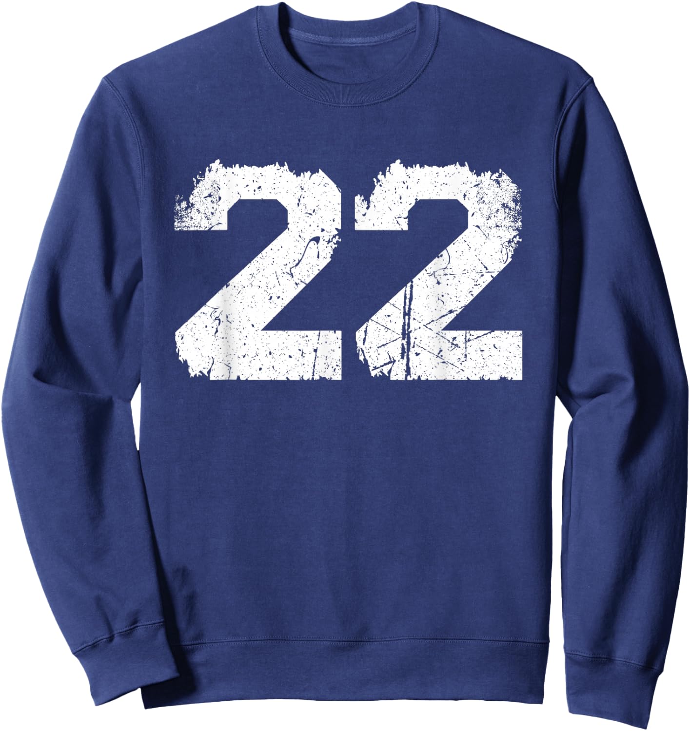 Vintage White Sports Team Number #22 Sweatshirt - Sweatshirt | Navy