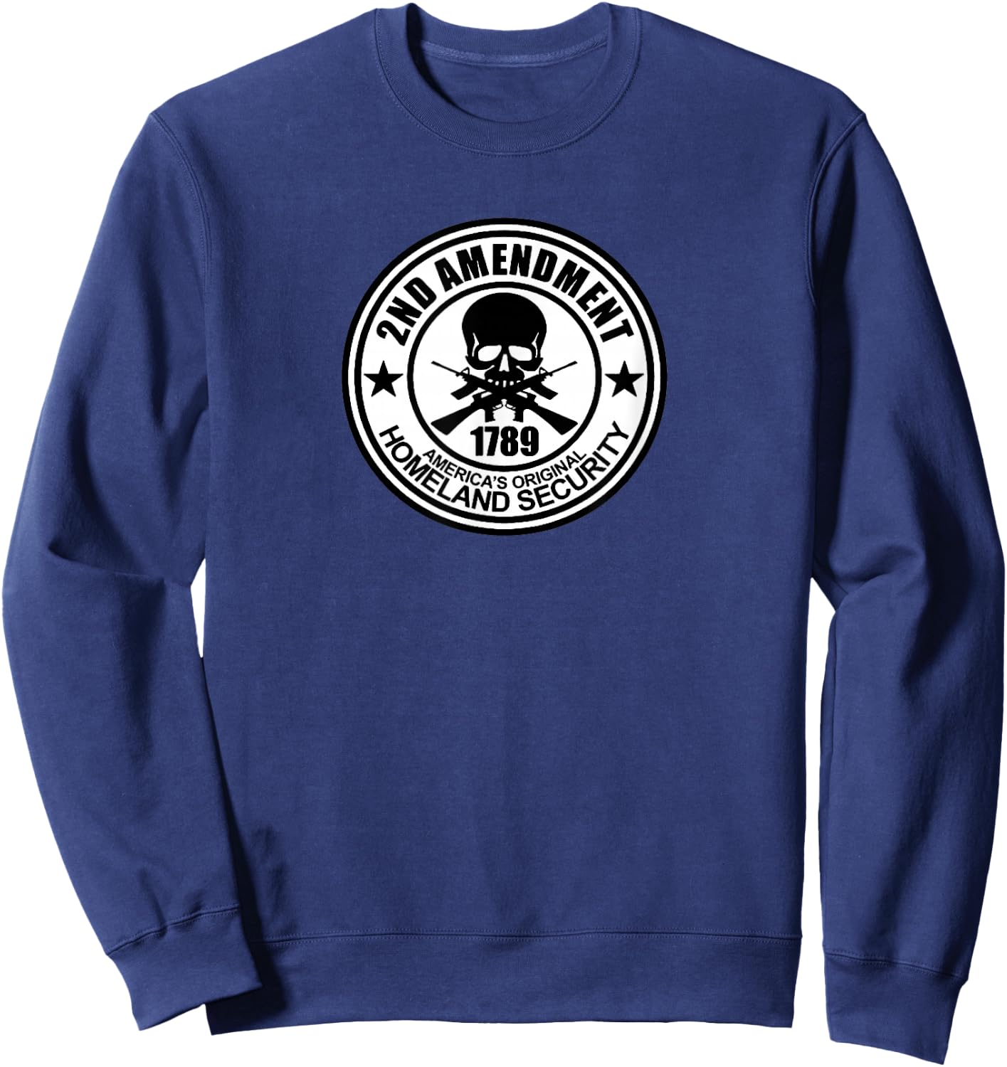 2nd Amendment White Skull & Bones Sweatshirt - Sweatshirt | Navy