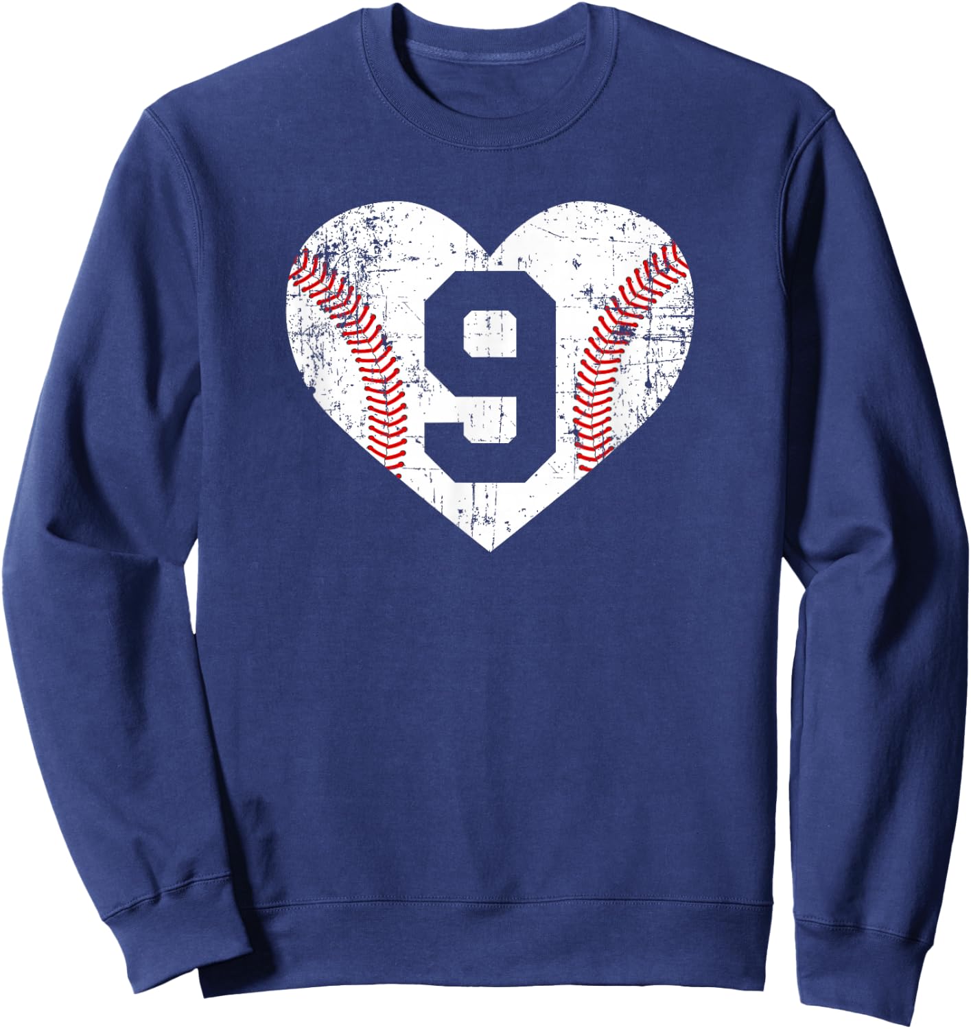Vintage Baseball 9 Jersey Number Sweatshirt - Sweatshirt | Navy
