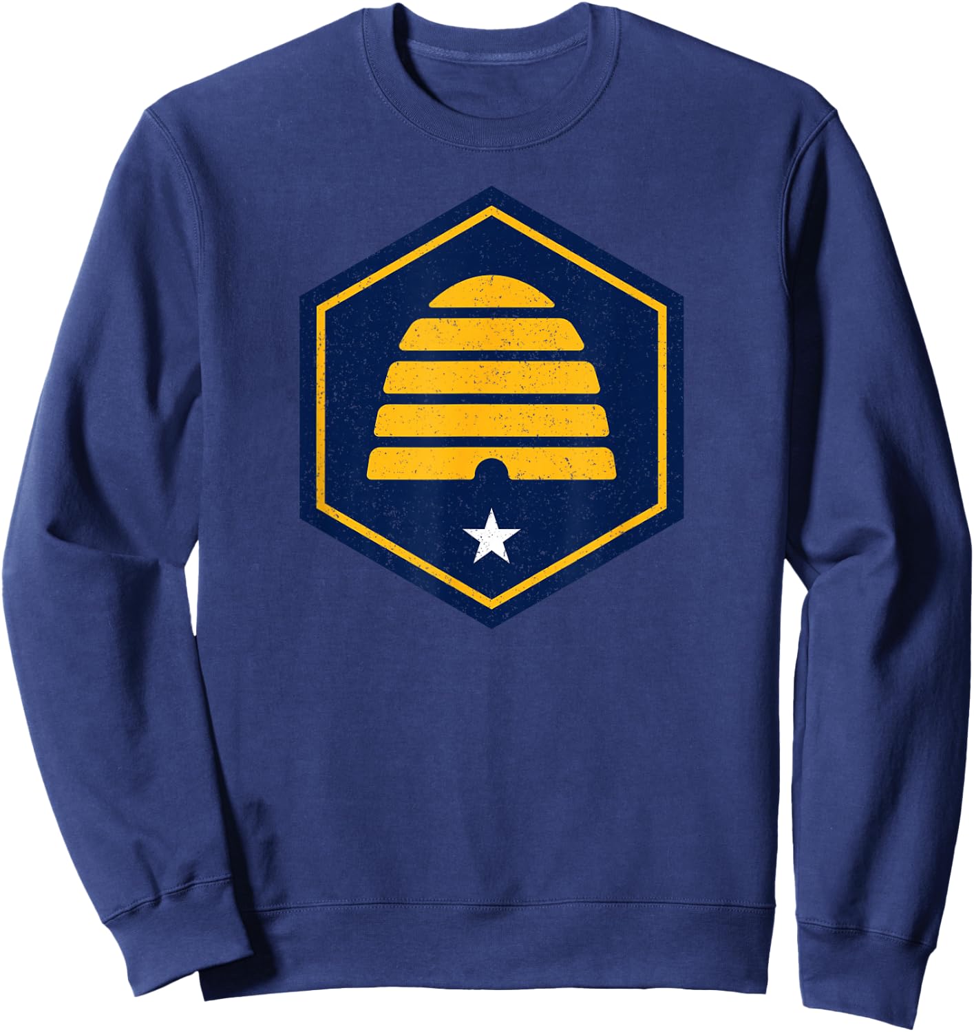 New Flag of Utah Beehive Symbol Sweatshirt - Sweatshirt | Navy