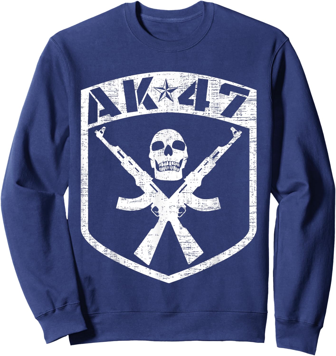 Kalashnikov Skull AK-47 Assualt Rifle Gun Sweatshirt - Sweatshirt | Navy