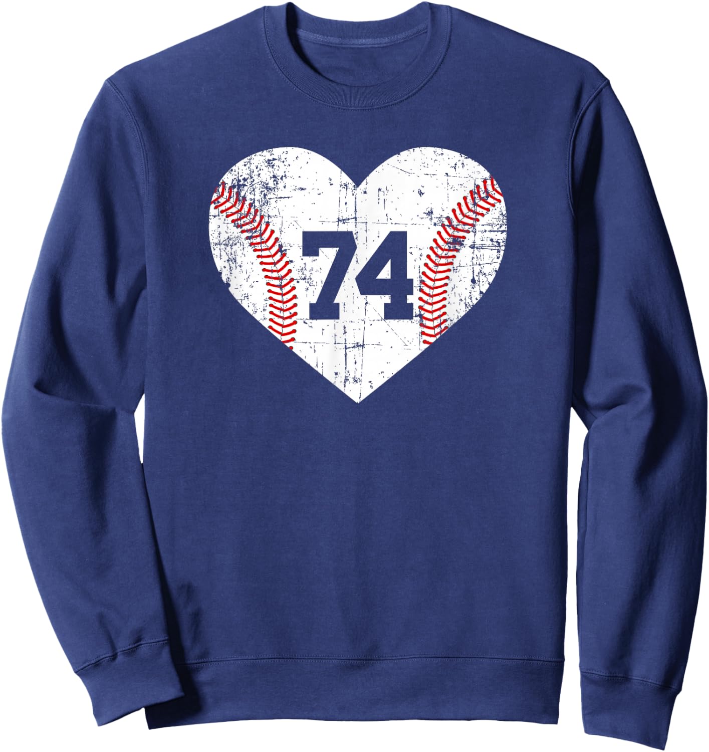 Vintage Baseball 74 Jersey Number Sweatshirt - Sweatshirt | Navy