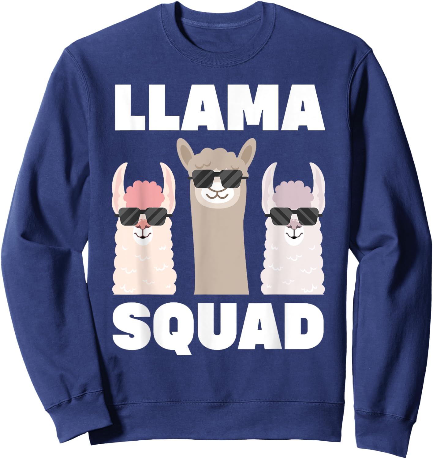 Funny Llama Design Women Llama Alpaca Farm Animal Sweatshirt - Sweatshirt | Navy