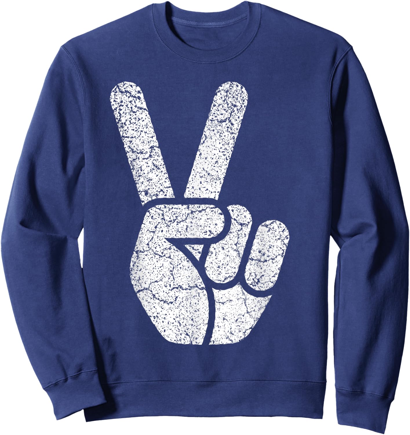 Peace Sign Women Men Kids Vintage 60s 70s Hippie Gift Sweatshirt - Sweatshirt | Navy