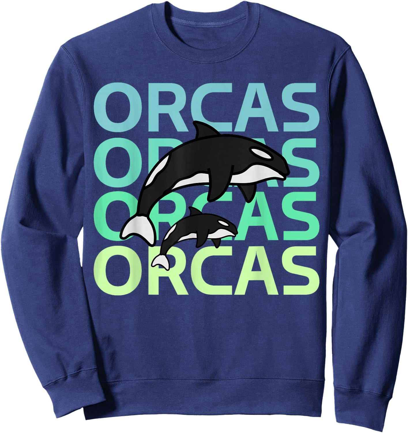 Graphic Team Orcas Protect Orca Whale sea Sweatshirt - Sweatshirt | Navy