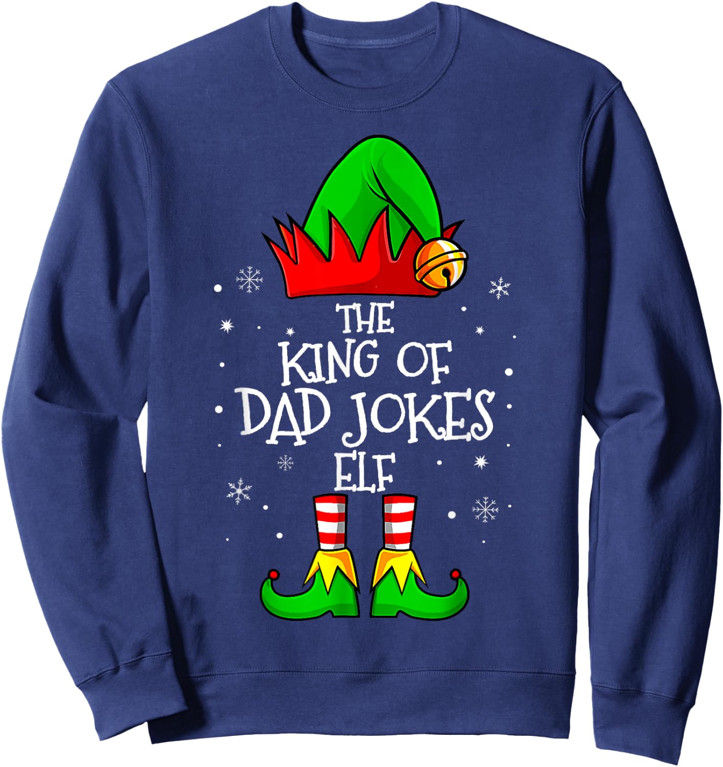 The King Of Dad Jokes Elf Group Matching Family Christmas Sweatshirt - Sweatshirt | Navy