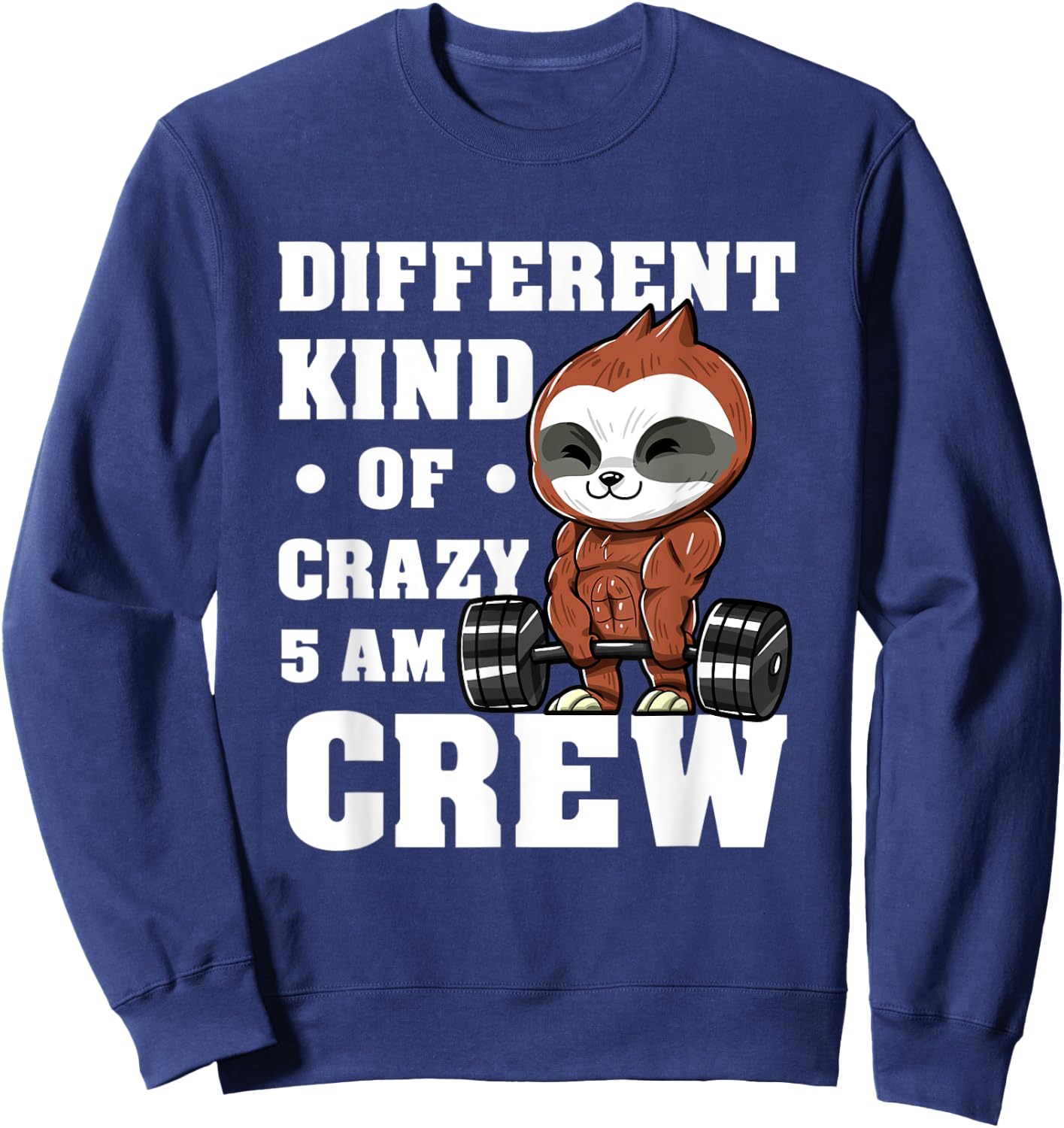 Workout Squad 5AM Crew Funny Gym Quote Sweatshirt - Sweatshirt | Navy