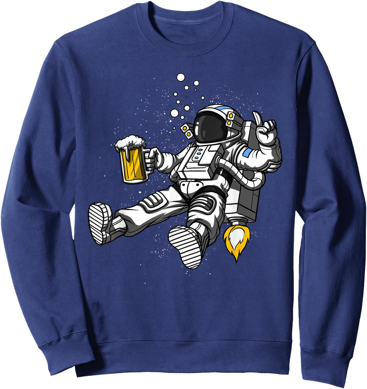 Space Astronaut Beer Drinking Party Funny Cosmic Men Women Sweatshirt - Sweatshirt | Navy